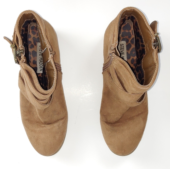 Steve Madden Suede Ankle Boots Size 5 | Minimalist Going out Boho Bohemian Fall - Picture 6 of 7